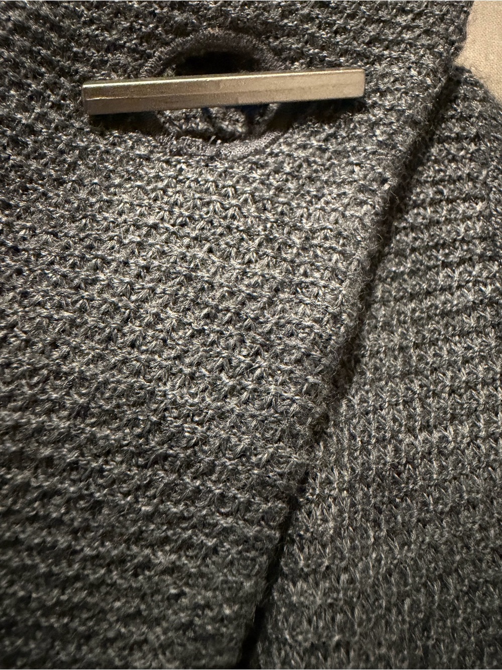 Tahari Slate Gray Textured Knit Cardigan